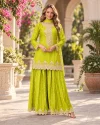 Rangoon By Aurraa Chinon Embroidery Designer Sharara Suits 